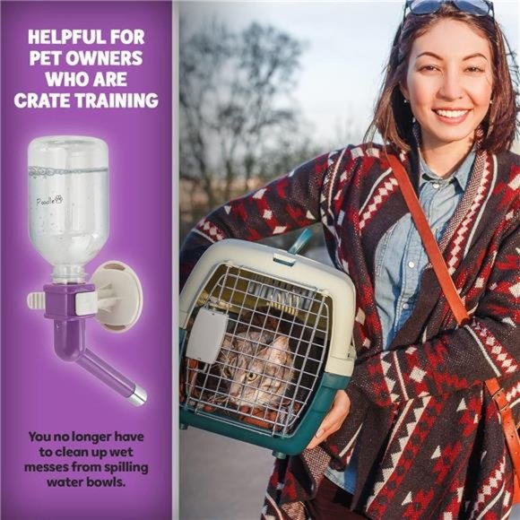 Pet Water Feeder Bottle Container Dispenser for Cage or Kennel–HydrationFountain - Picture 5 of 7